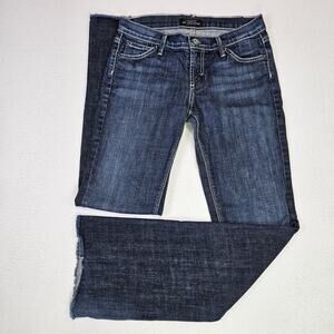 Y2K James Jeans Made in USA Womens 27 Low Rise Denim Embroidered Bootcut Western